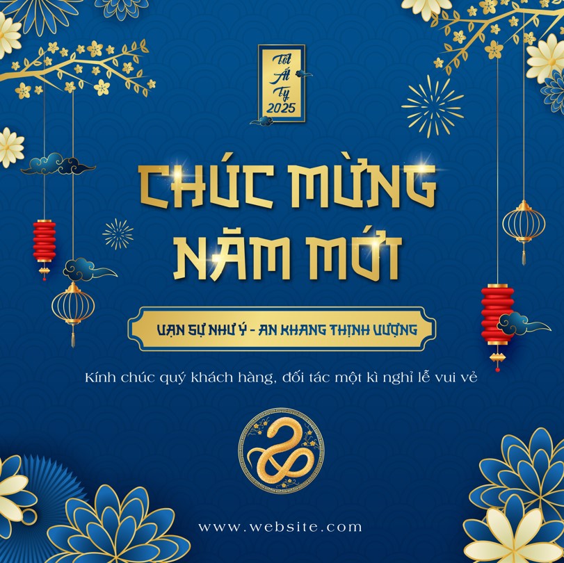 Bannner poster chúc mừng năm mới vạn sự như ý gold snake mascot đèn lồng thư chúc tết happy new year tet holiday, poster tết - piklabvip3980